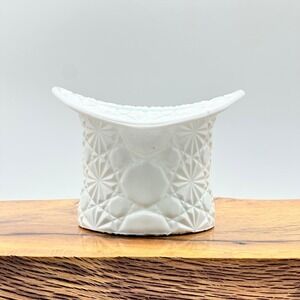 Fenton Hobnail White Large Glass Hat